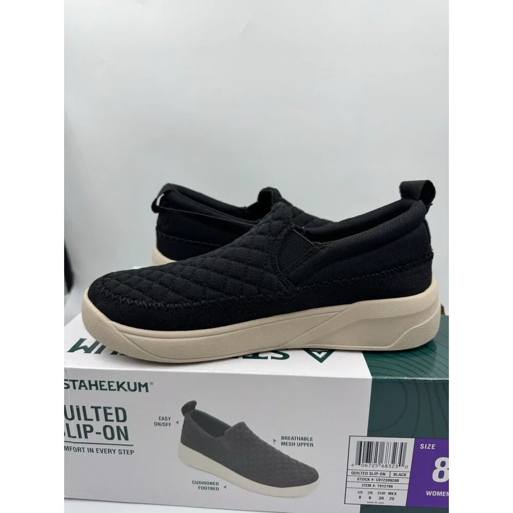 Staheekum Women's Quilted Cushioned Footbed Slip On Shoes - SIZE 8 Black